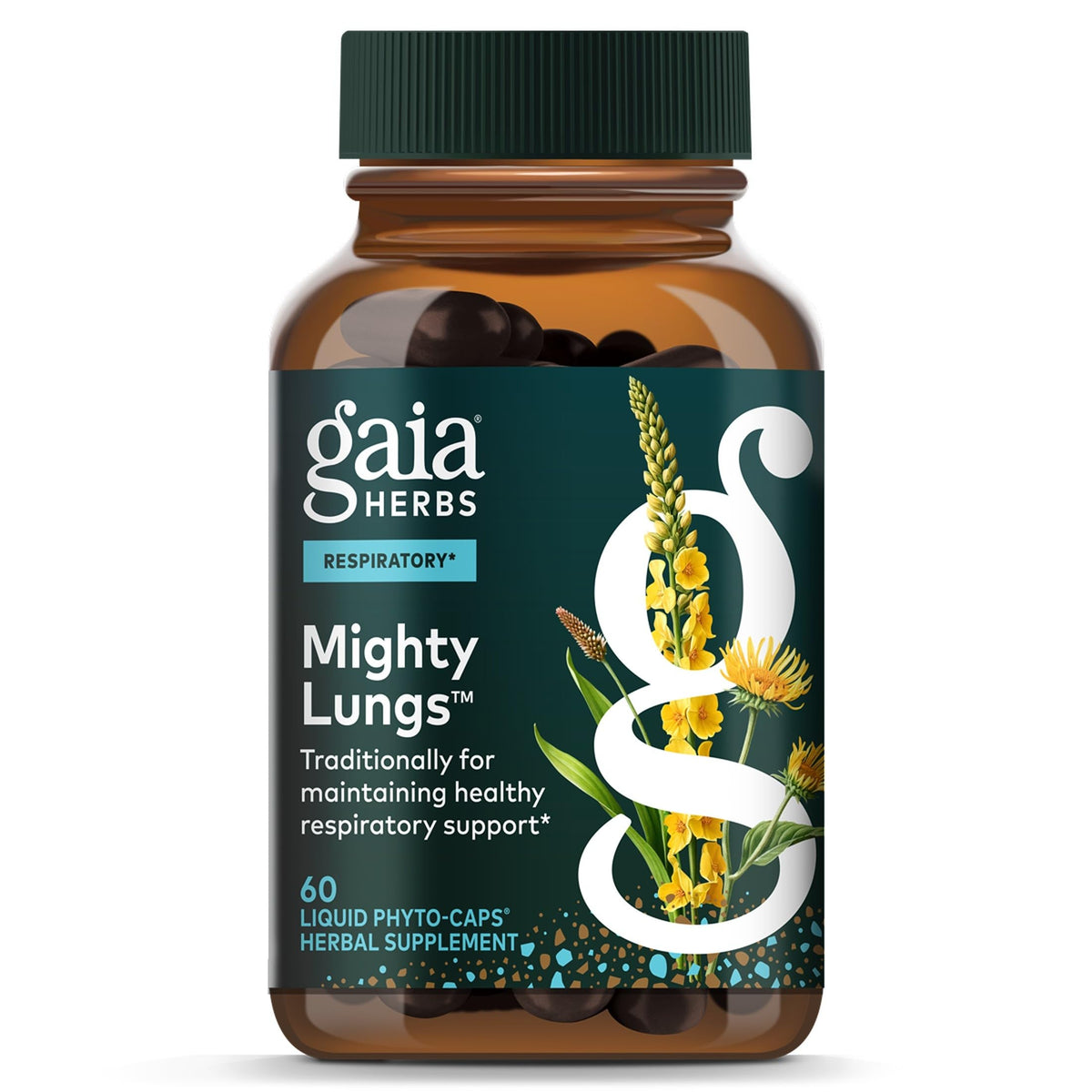 Gaia Herbs Mighty Lungs Respiratory Support - 60 Vegan Capsules