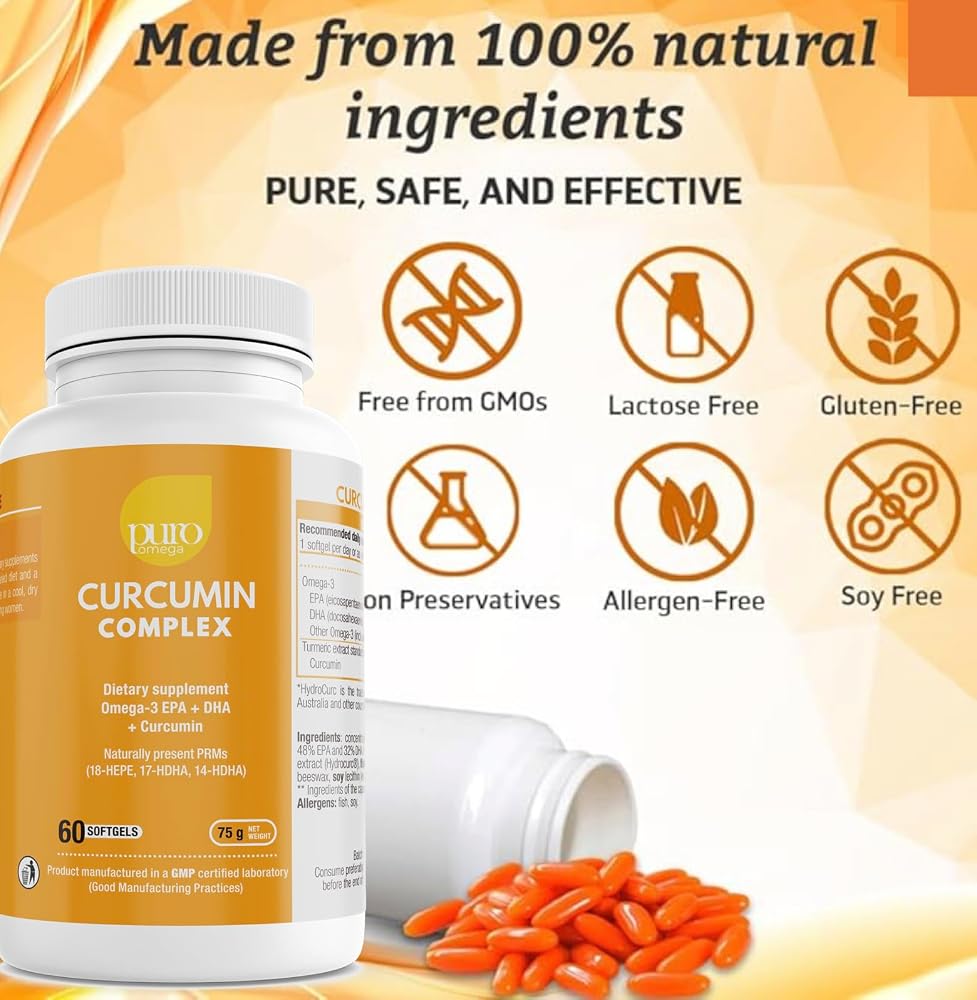 VitalRemedyMD PuroOmega Curcumin Complex Omega-3 - 60 Capsules - image 3