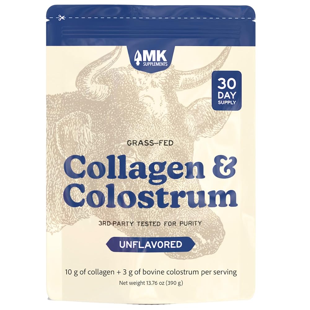 MK Supplements Grass-Fed Collagen & Colostrum Supplement