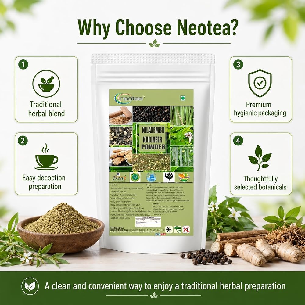 neotea Nilavembu Kudineer Powder Andrographis Herbal Mix - 300g - image 8
