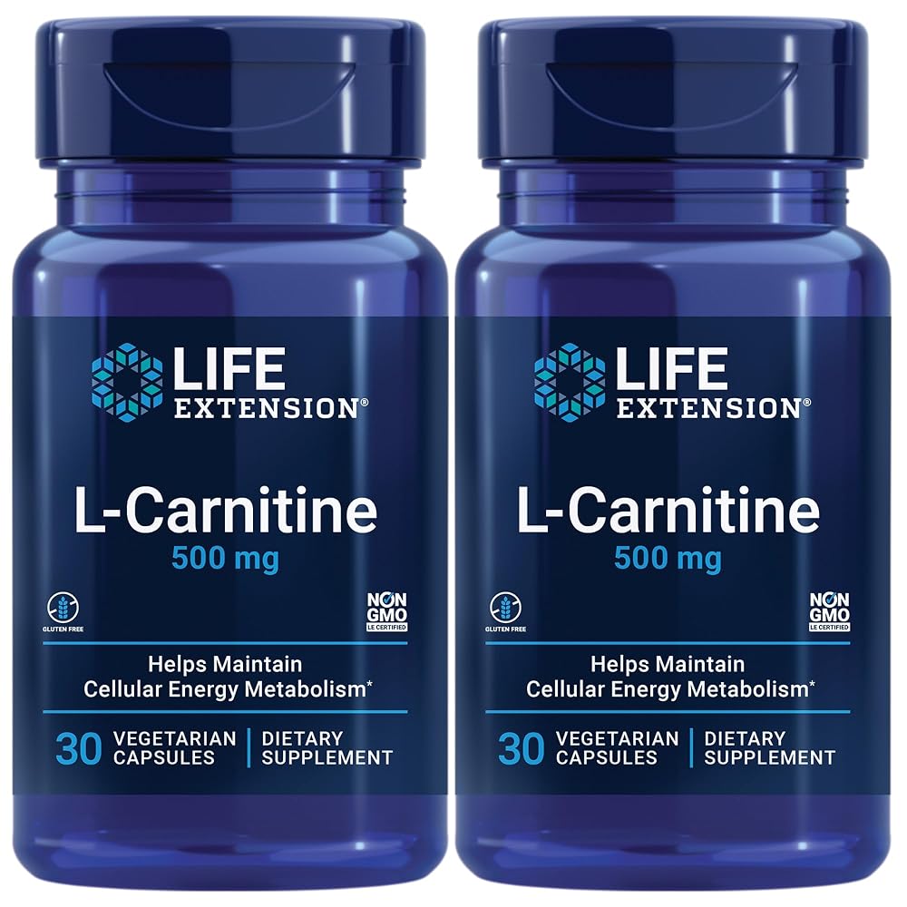 Life Extension L-Carnitine 500 mg Energy Supplement - 60 Capsules