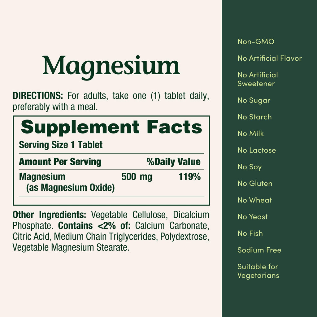 Nature's Bounty Magnesium 500 mg - Tablets - image 5