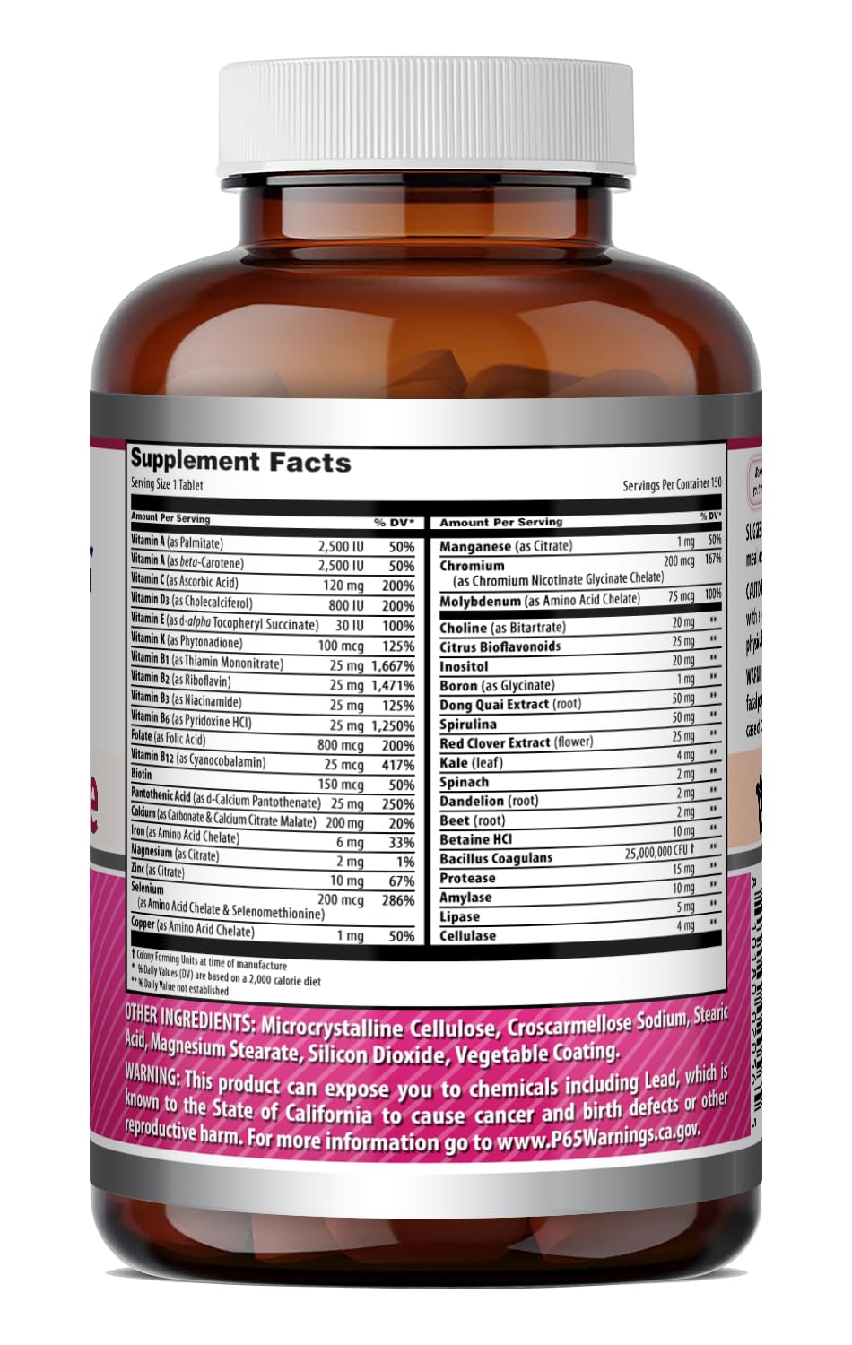 Amazing Nutrition Women's One Multivitamin Food Based - 150 Tablets - image 6