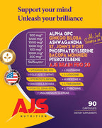 AJS Alpha GPC Nootropic Brain Supplement 90CT