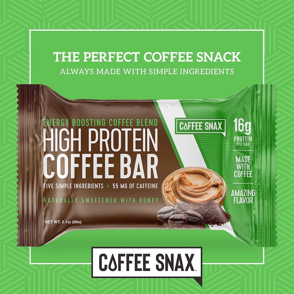 Coffee Snax Protein Coffee Energy Bar Peanut Butter - 12 Count - image 5
