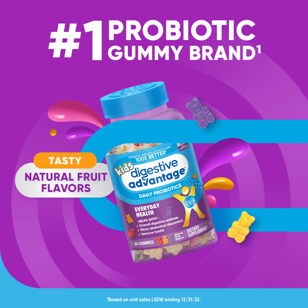 Digestive Advantage Daily Probiotic Gummy for Kids - 80 Gummies - image 3