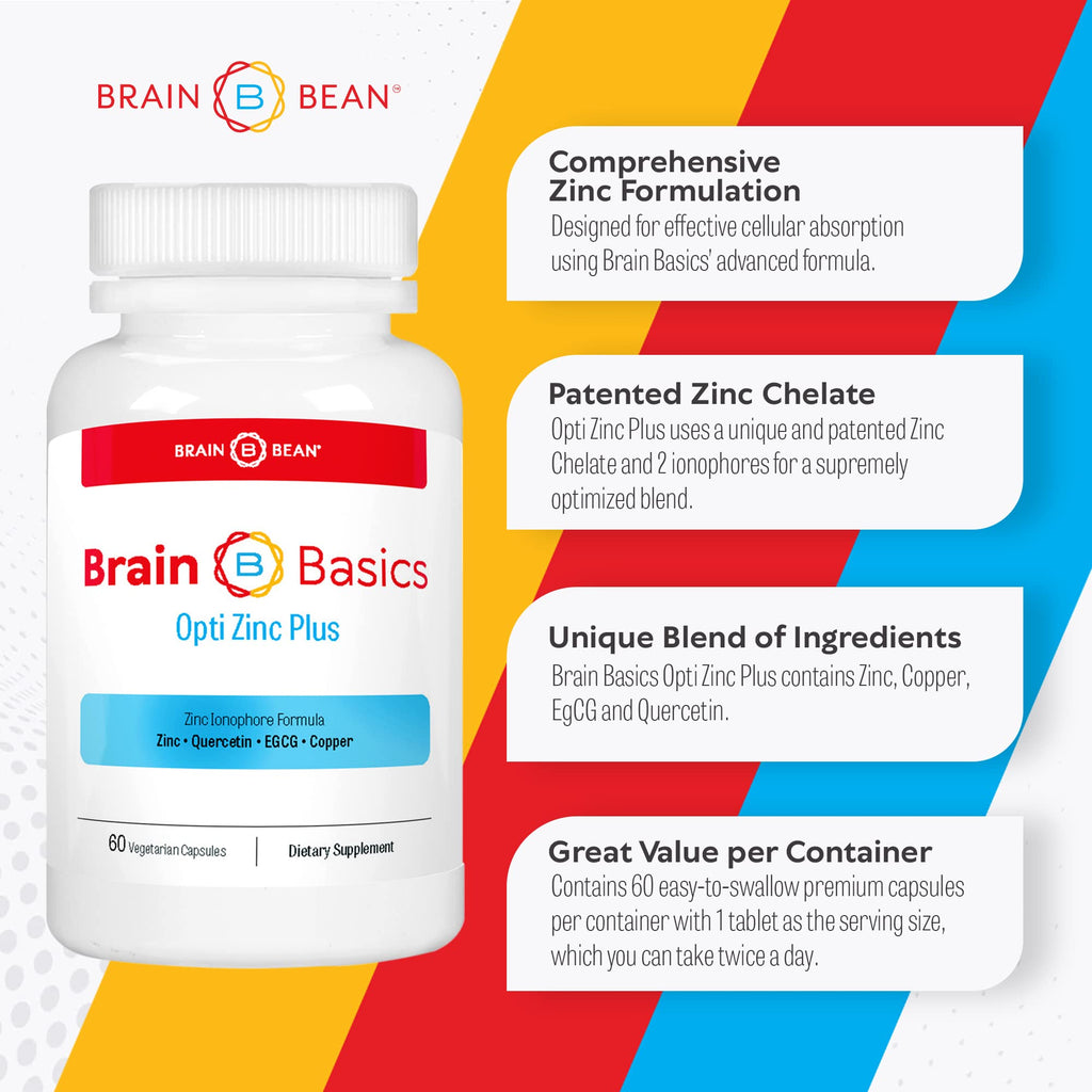 Brain Bean Opti Zinc Plus Immune Support - 60 Capsules - image 5