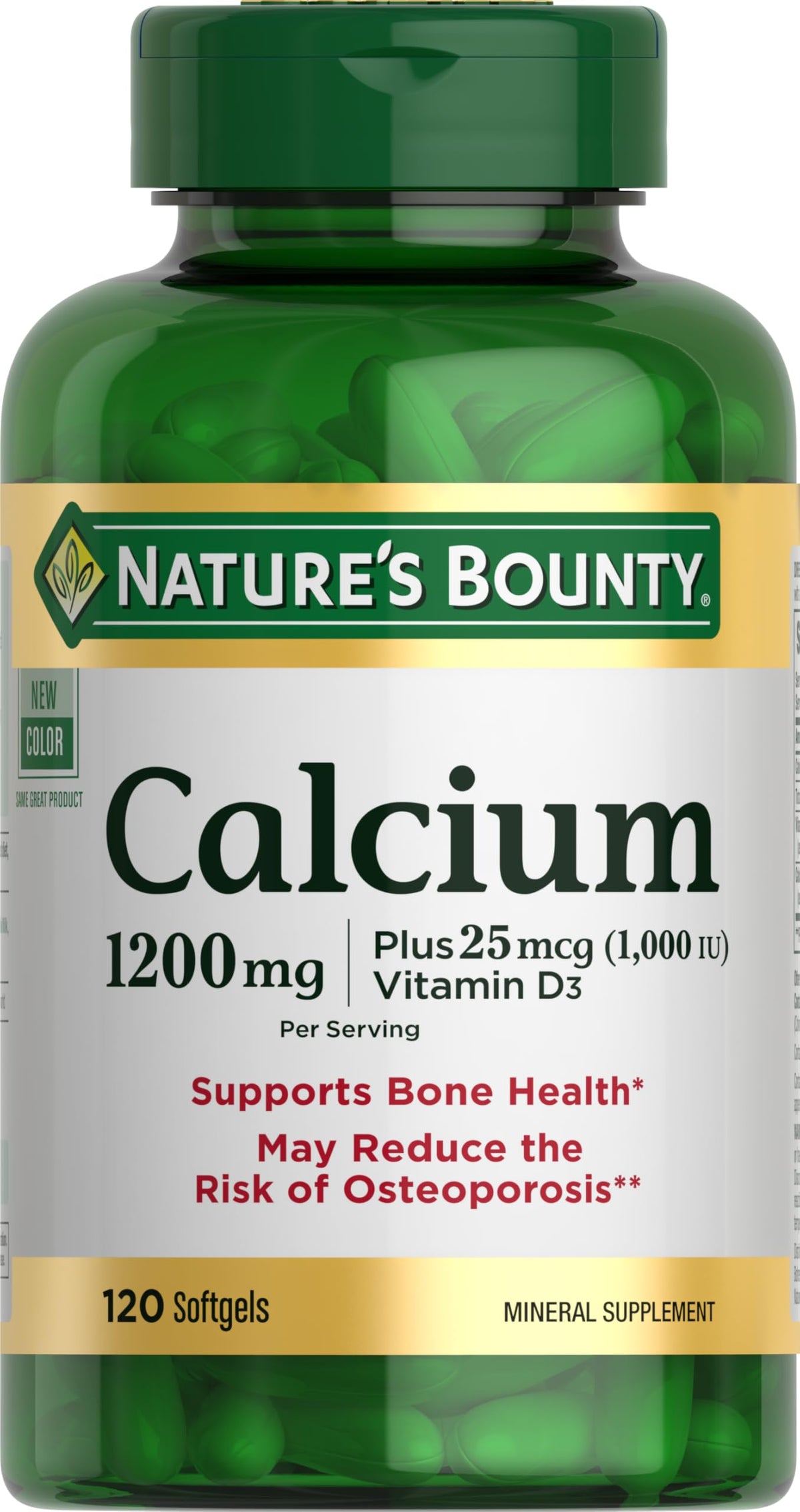 Nature's Bounty Calcium 1200mg with Vitamin D3 - 120 Softgels