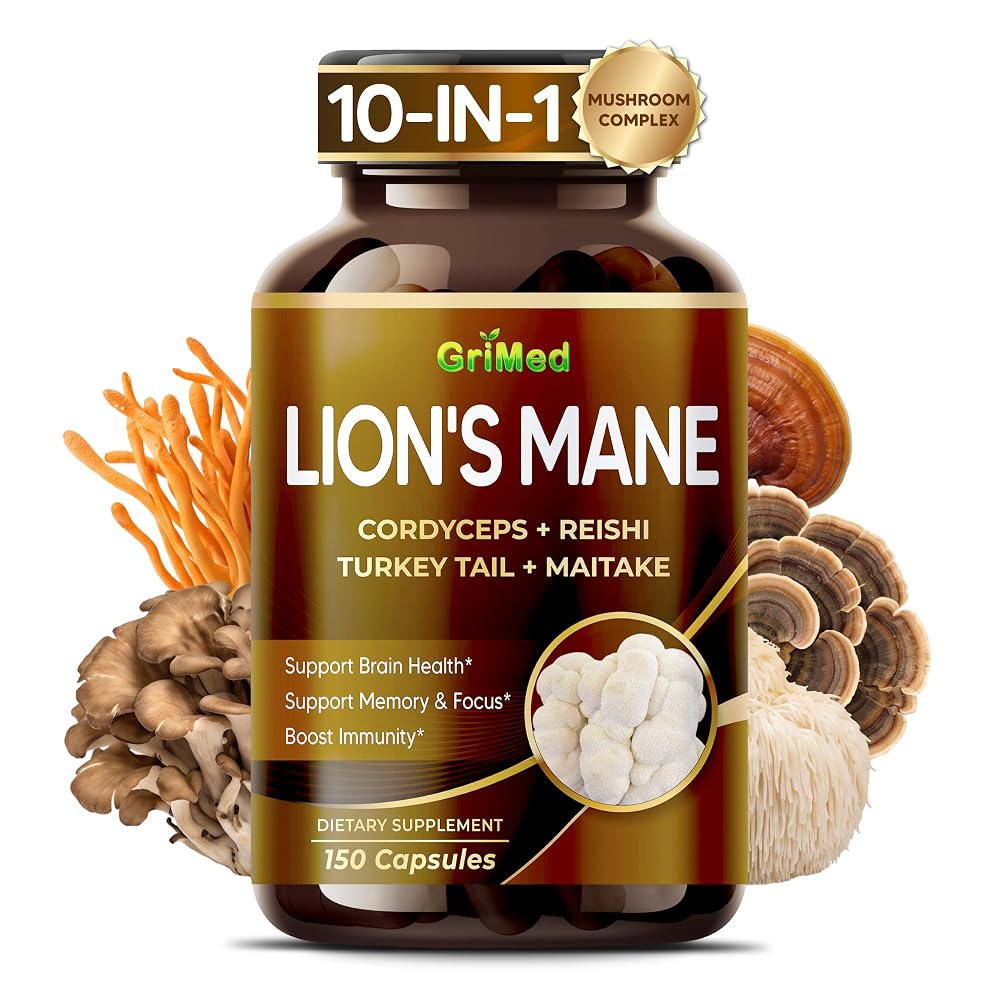 GriMed Lion's Mane 9-Mushroom Complex with Cordyceps - 150 Capsules