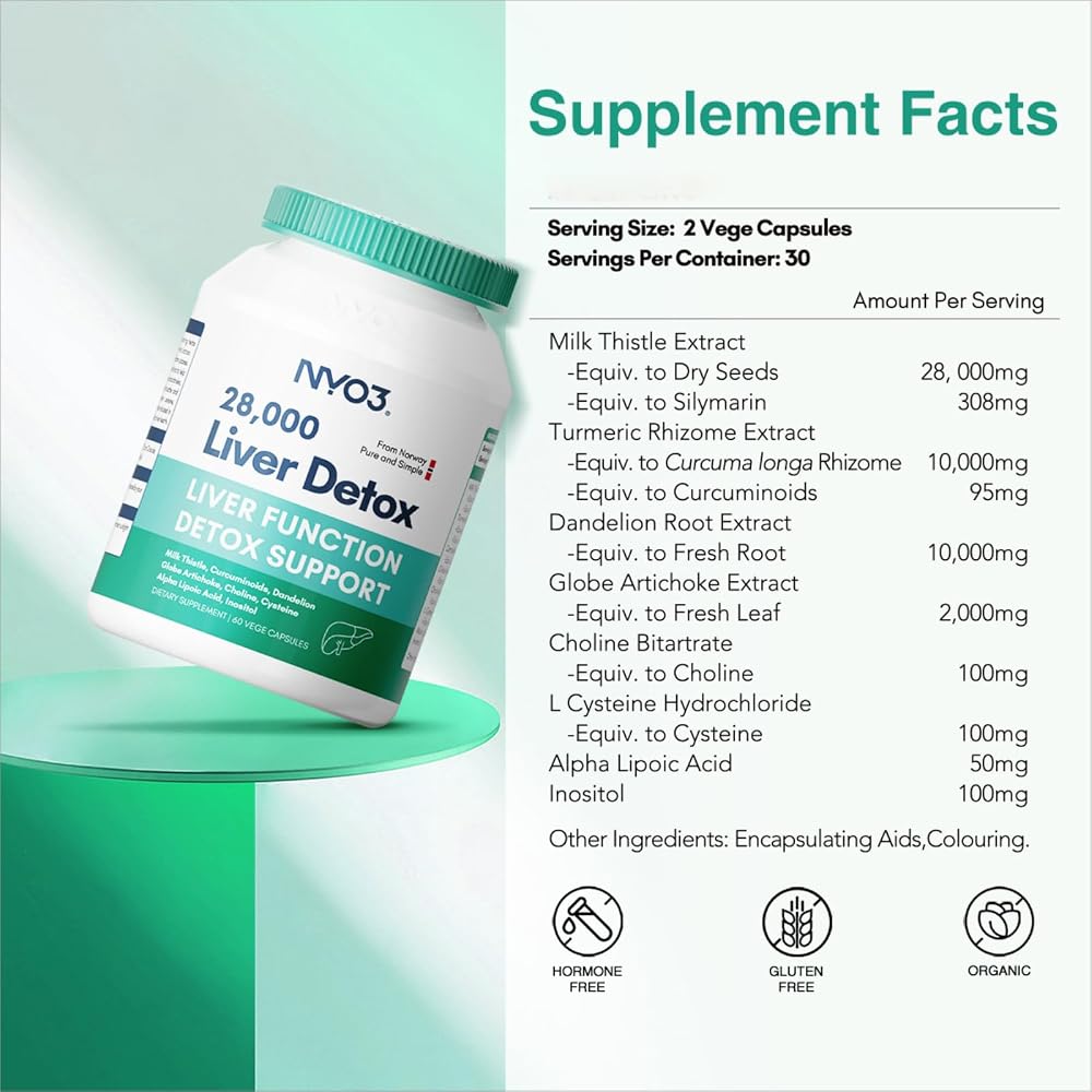 NYO3 Milk Thistle 200mg Liver Support Supplement - 60 Capsules - image 2