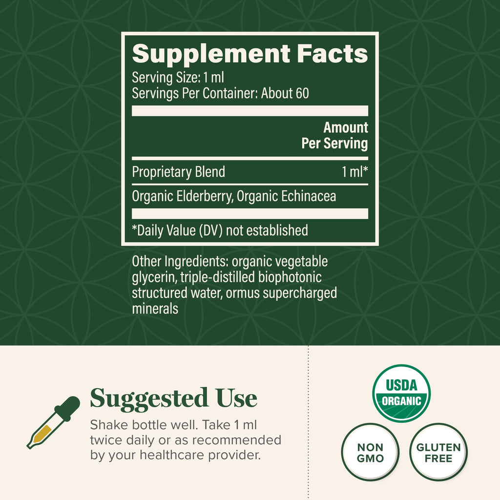 Global Healing Center Elderberry Echinacea Liquid Immune Support - 2 Oz - image 3