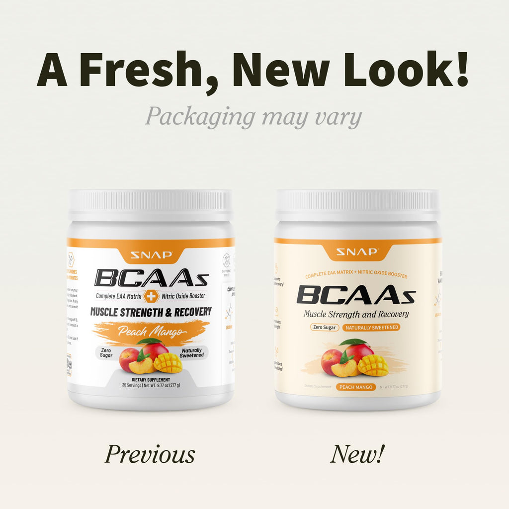 Snap BCAA Powder Essential Amino Energy Supplement with Nitric Oxide