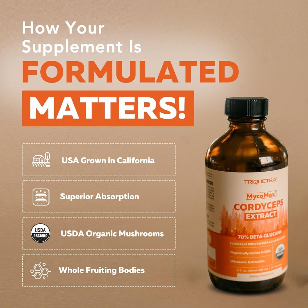 Triquetra Health Organic Cordyceps Mushroom Extract - 70% Beta