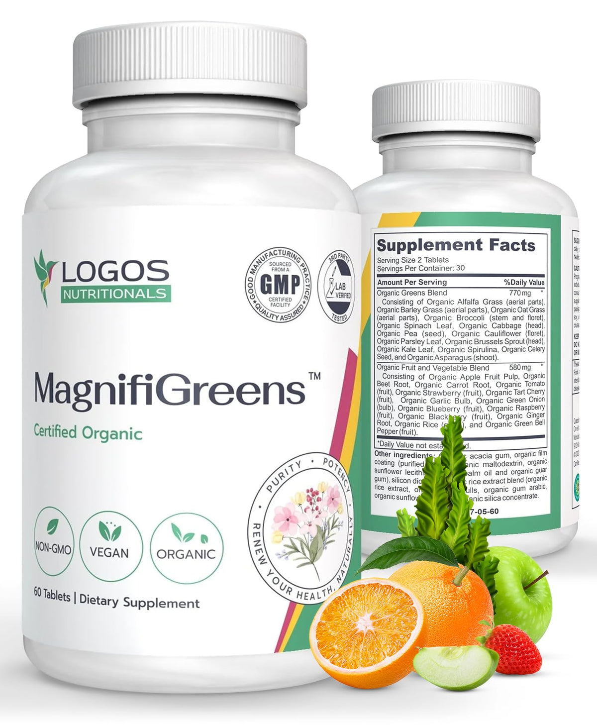 logos nutritionals MagnifiGreens Super Greens Supplement - 60 Tablets