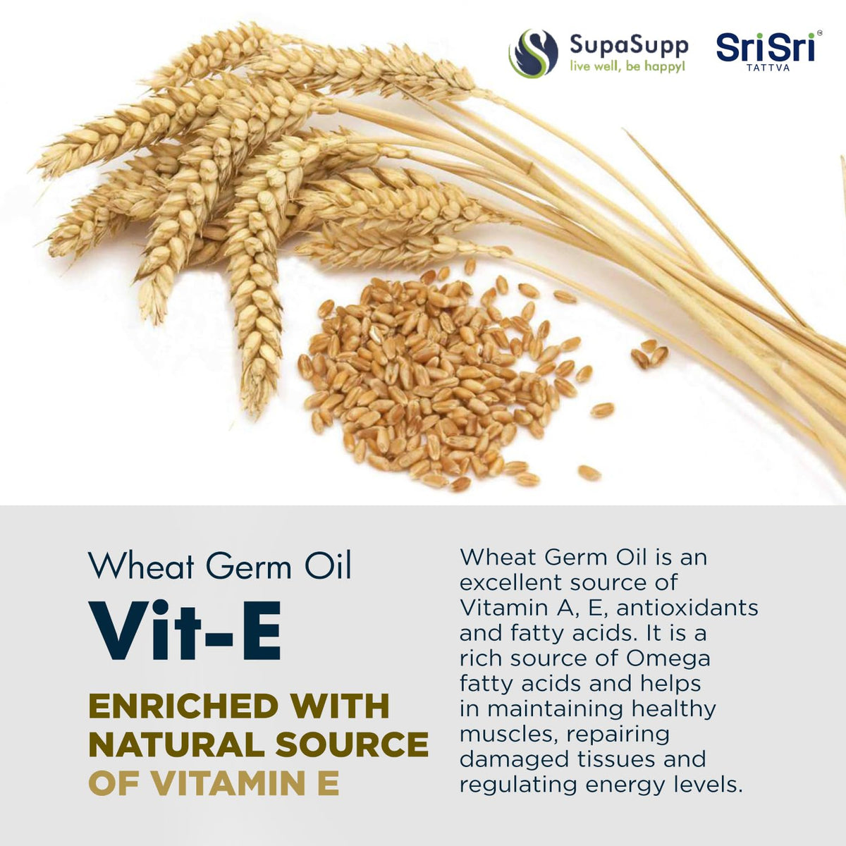 Sri Sri TATTVA Vit-E Wheat Germ Oil 500mg - 60 Capsules - image 5