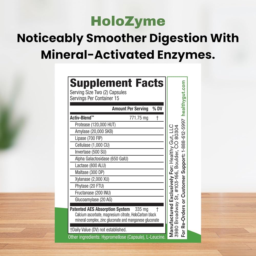 Healthy Gut HoloZyme Max Strength Digestive Enzymes - 30 Capsules - image 2