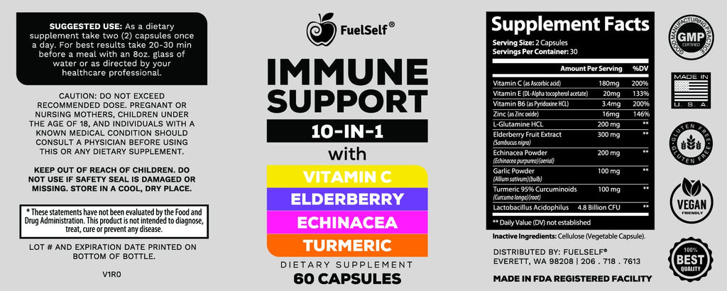 FuelSelf Immune Support Booster Supplement - 60 Capsules - image 5