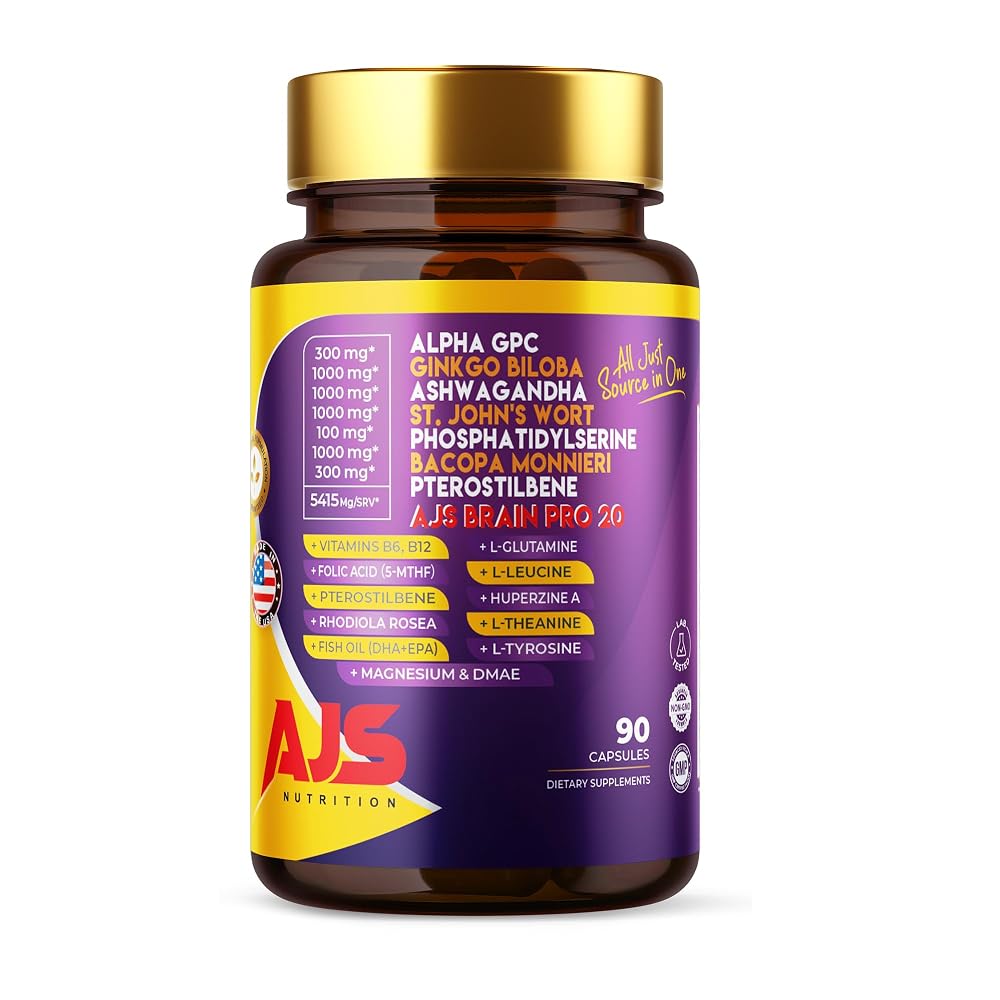 AJS Alpha GPC Nootropic Brain Supplement 90CT