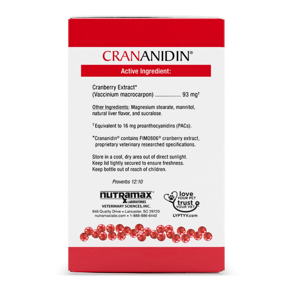 Nutramax Crananidin Cranberry Extract Urinary Tract Support for Dogs - image 2