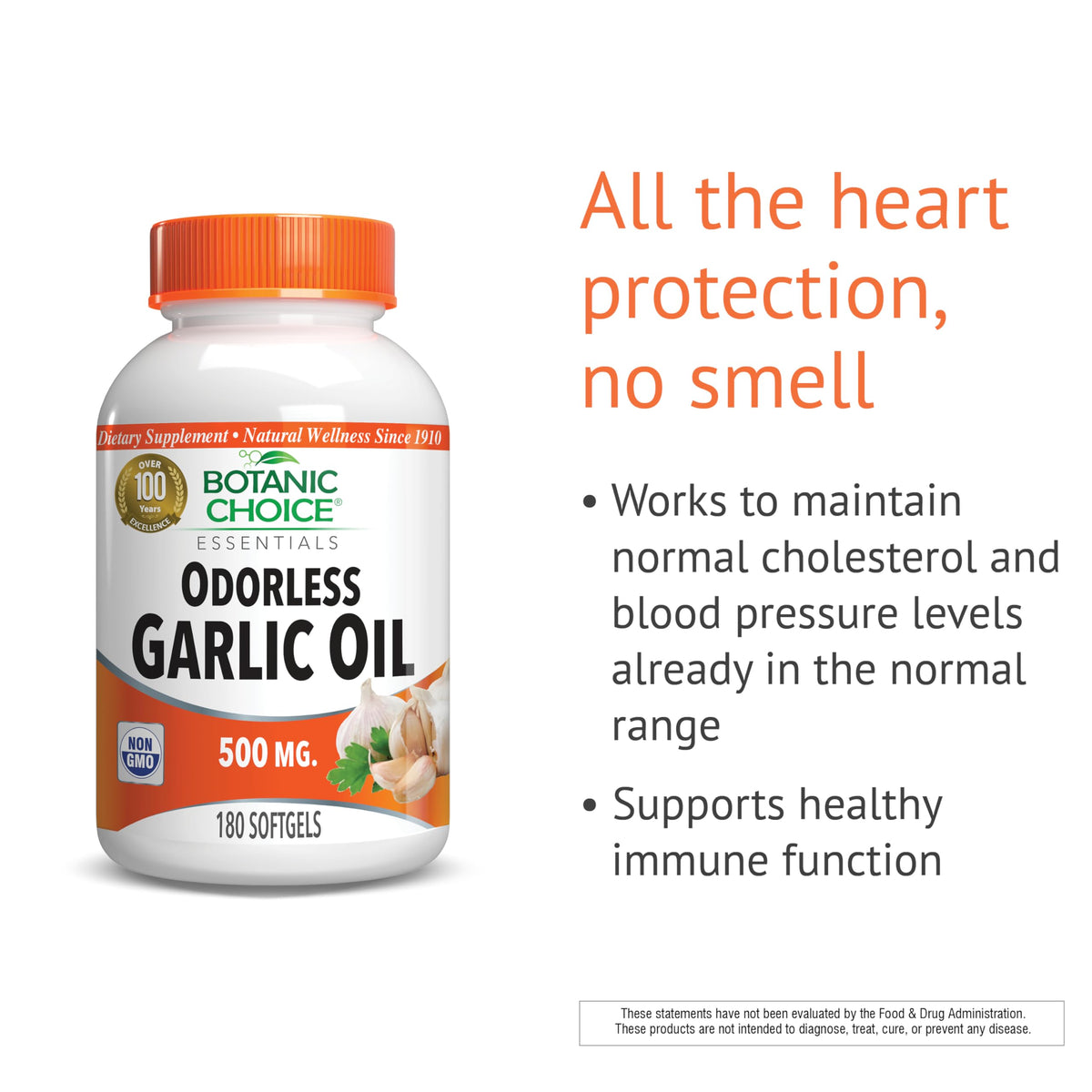 Botanic Choice Odorless Garlic Oil Cholesterol Support, 180 Softgels - image 3