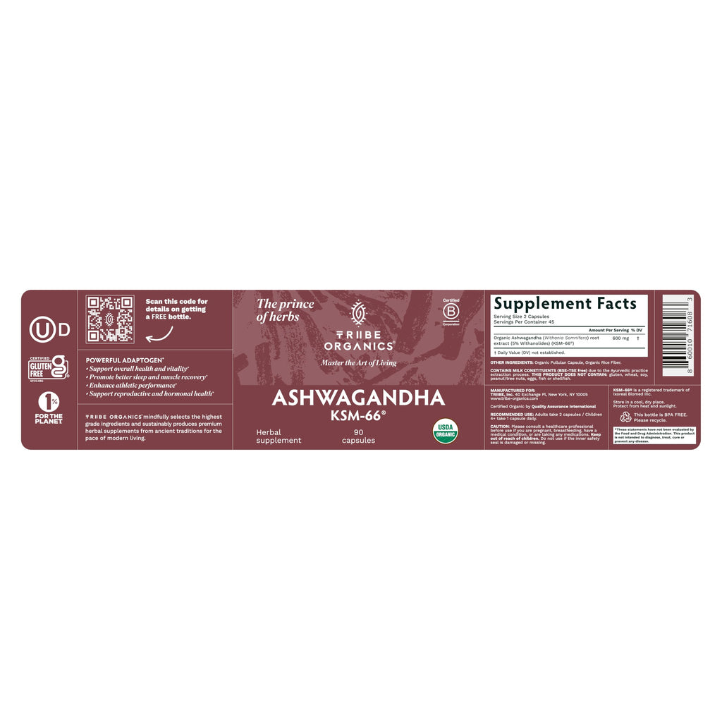 TRIBE ORGANICS Ashwagandha KSM-66 Organic Stress Support - 90 Capsules - image 12