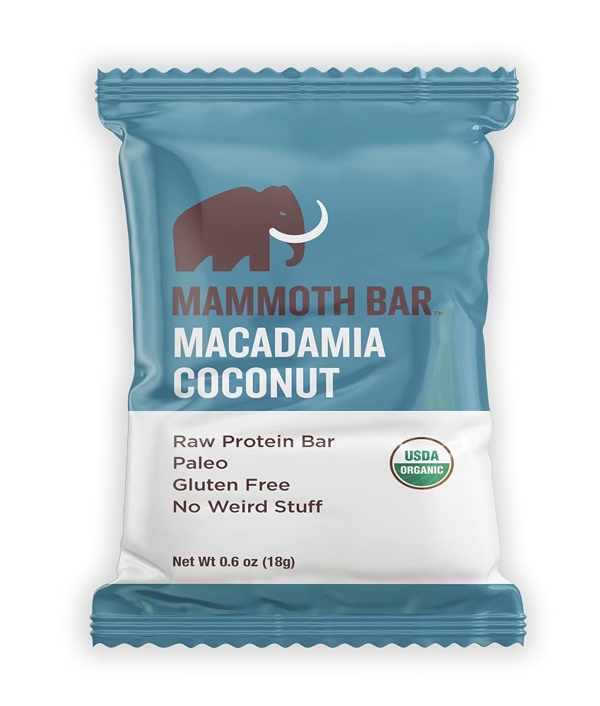 Mammoth Bar Minis - Organic Snack Bar Packed with 4g Protein. Paleo.