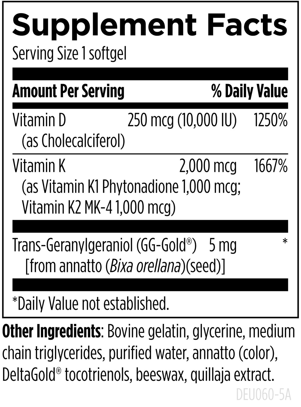 Designs for Health D-Evail 10K Vitamin D3 & K2 - 60 Softgels - image 4