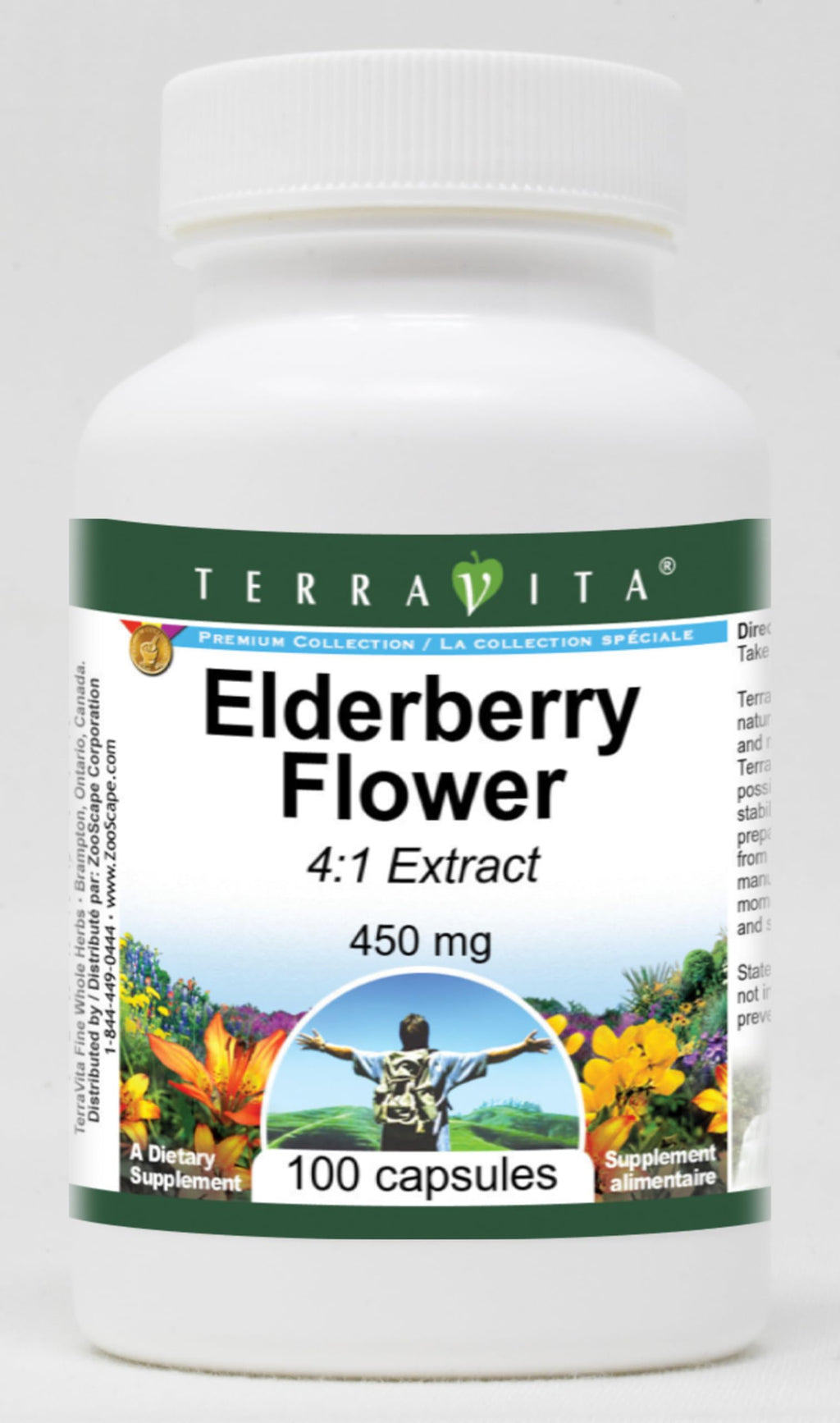 Terravita Elderberry Flower 4:1 Extract 450 mg - 300 Capsules