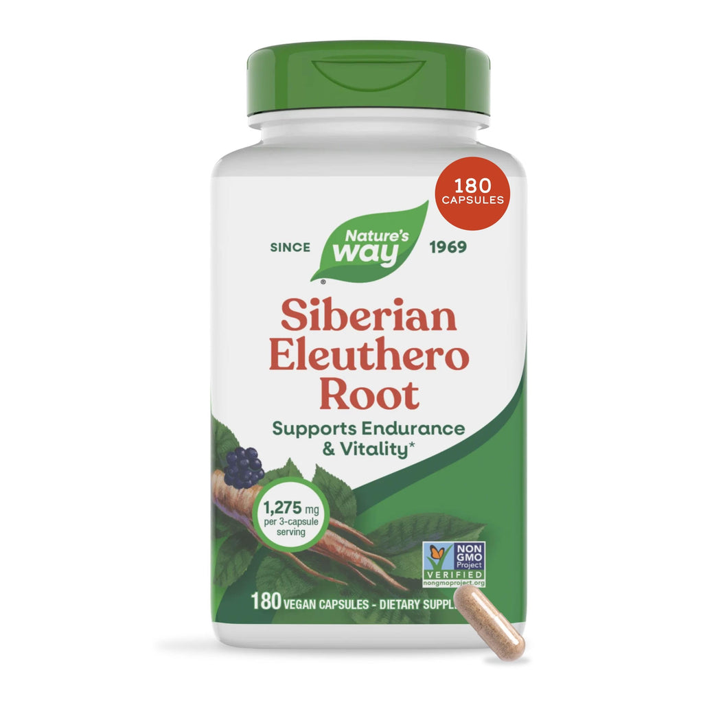 Nature's Way Siberian Eleuthero Root Adaptogen - 180 Capsules