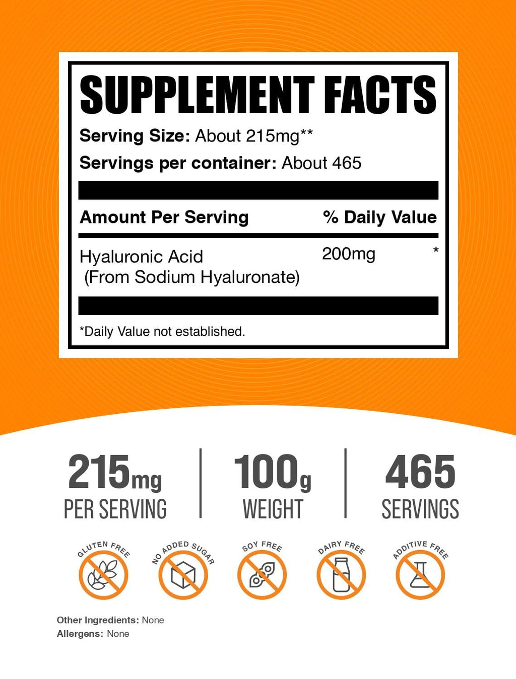 BulkSupplements.com Hyaluronic Acid (Sodium Hyaluronate)