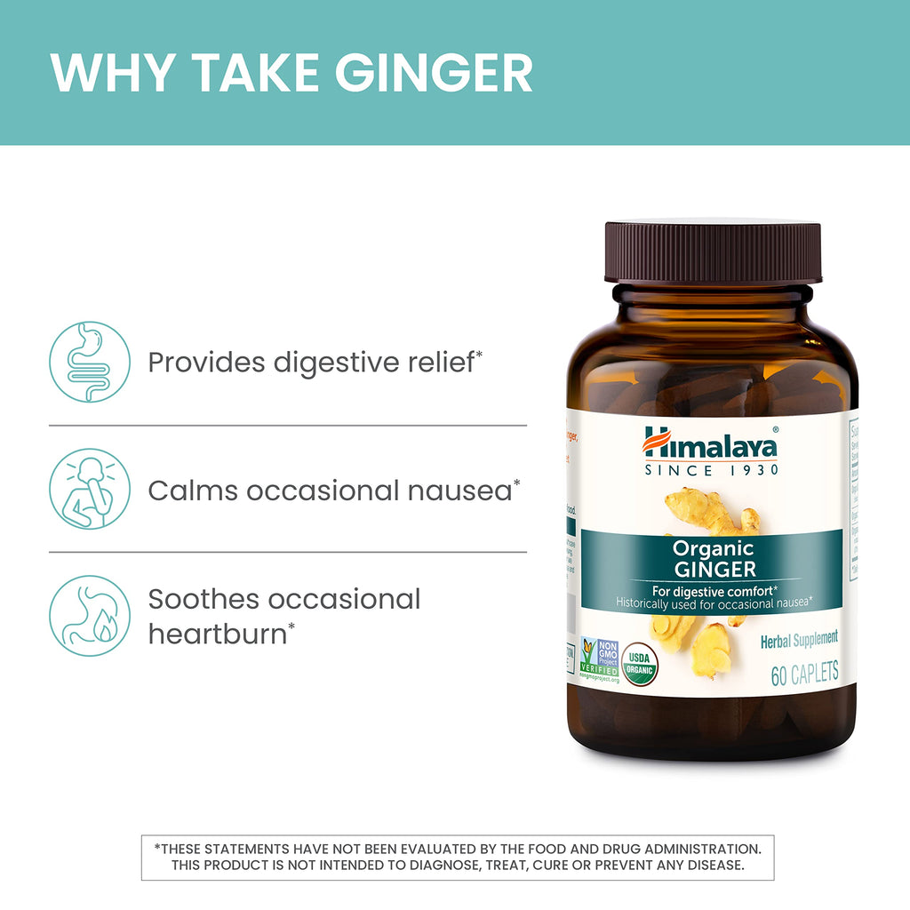 Himalaya USDA Organic Ginger Root Capsules - 60 Caplets - image 4