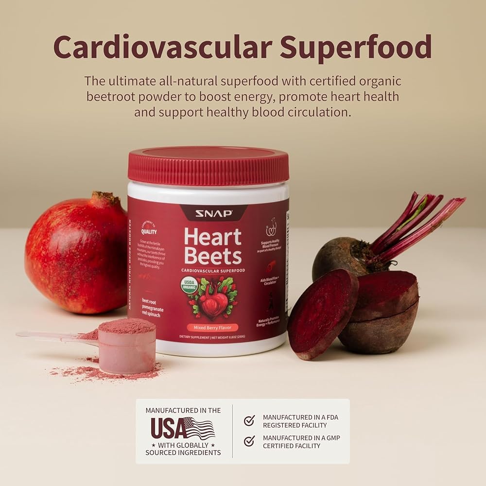 Snap Supplements Heart Beets, Beet Root Extract Superfood