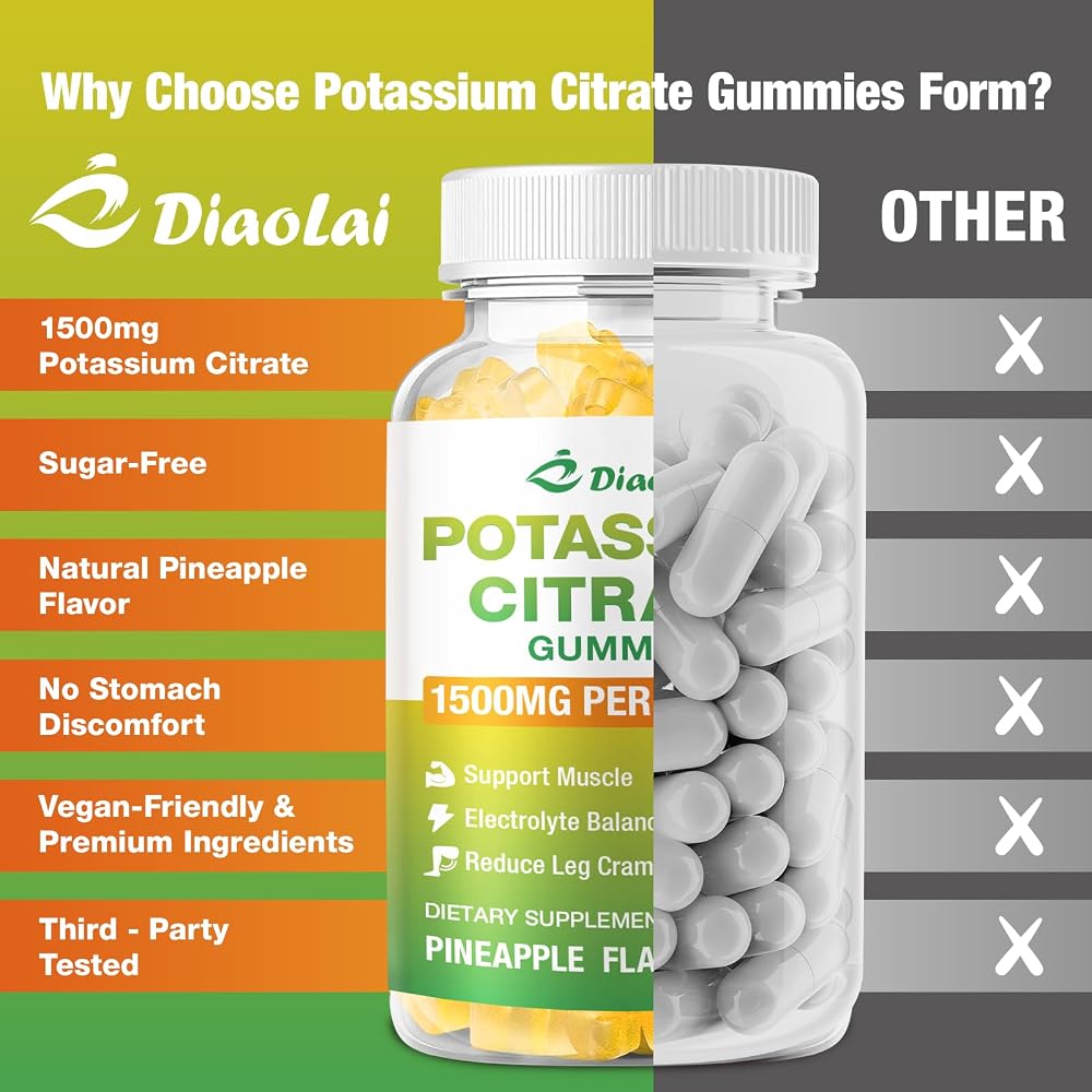 DIAOLAI Potassium Citrate 1200mg Gummies