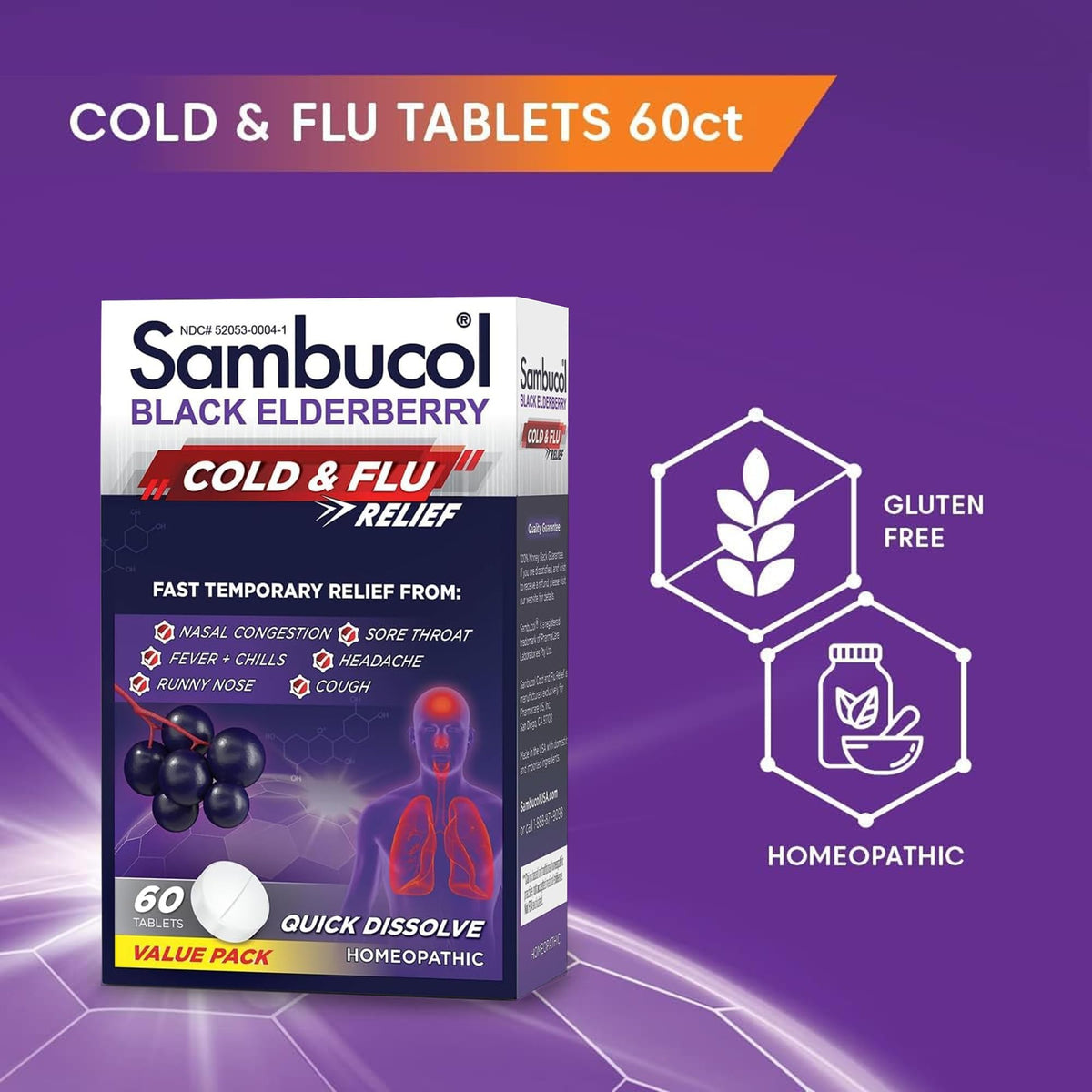 Sambucol Cold and Flu Relief Quick-Dissolving Tablets - 60 Count - image 4