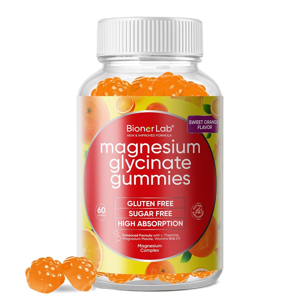 BionerLab Magnesium Glycinate Chewable Gummies (600mg) for Kids