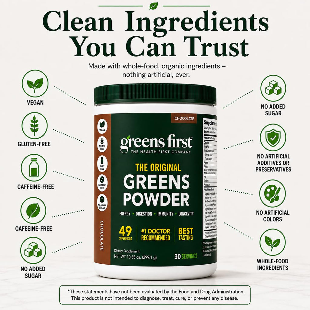 Greens First Original Greens Powder - 49 Superfoods - Organic Fruits
