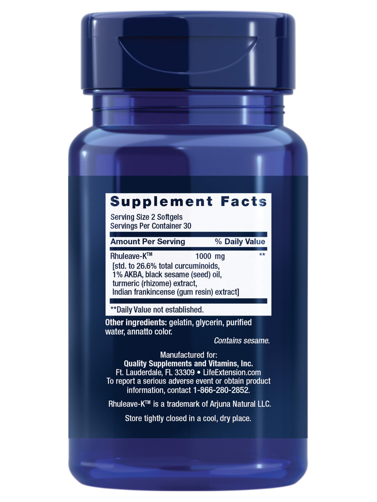 Life Extension Fast Acting Relief Turmeric Boswellia - 60 Softgels - image 2