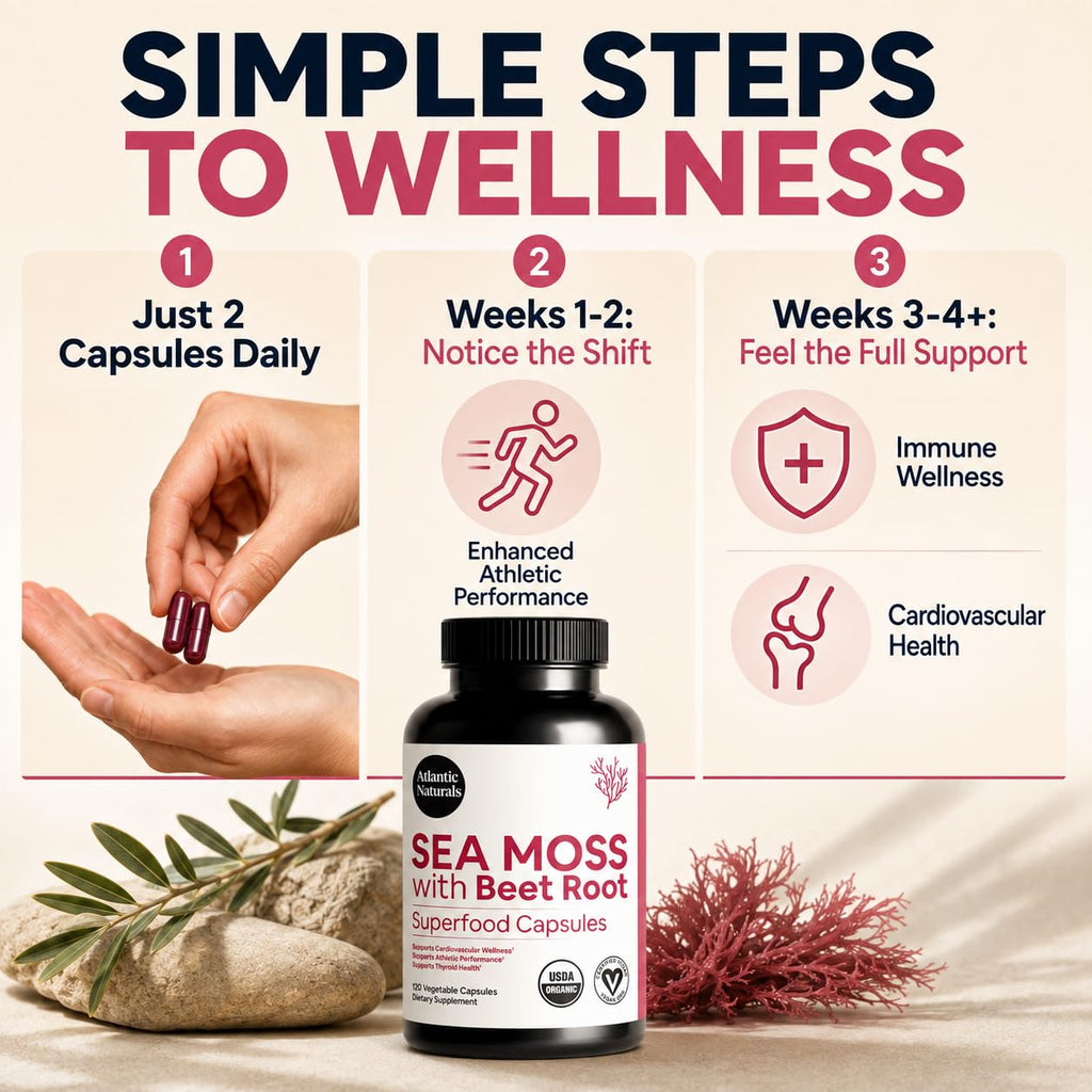 Atlantic Naturals Sea Moss Dietary Supplement - 120 Count Vegetable
