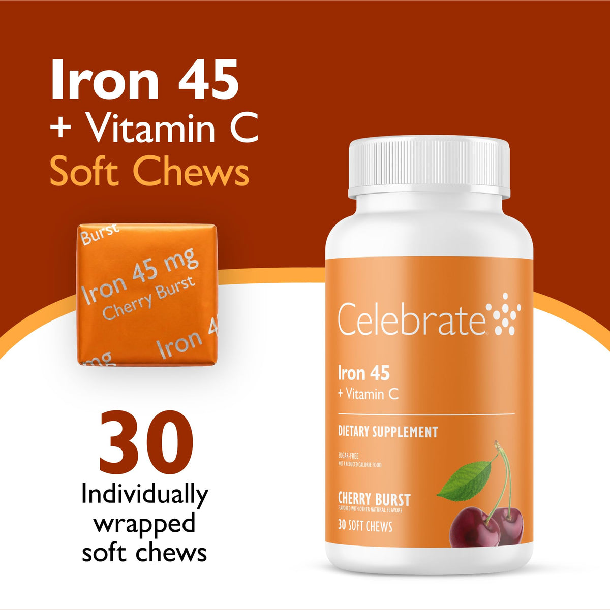 Celebrate Vitamins Bariatric Iron Soft Chew with Vitamin C
