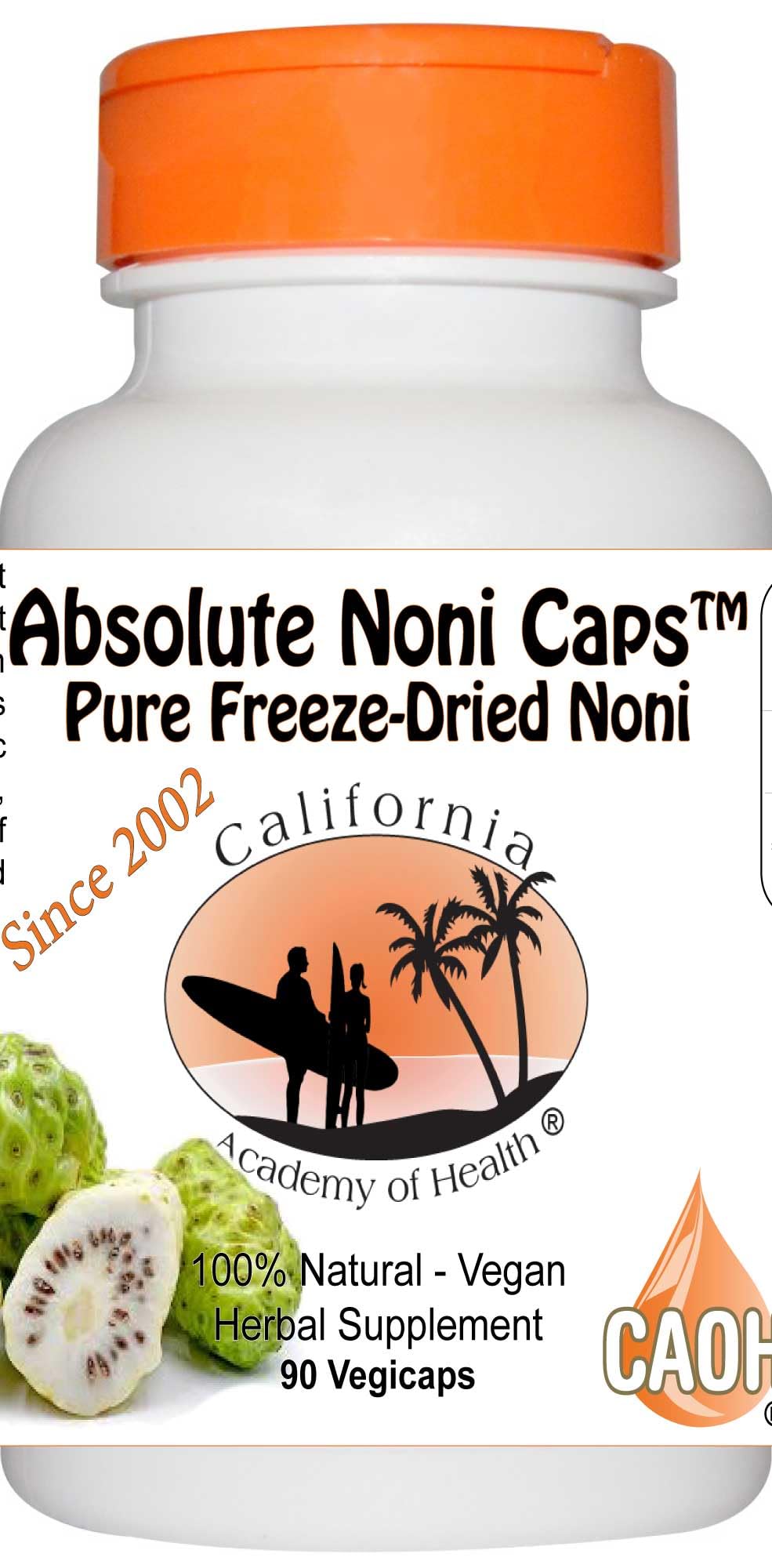 California Academy of Health Pure Freeze Dried Noni Capsules - 90 Capsules