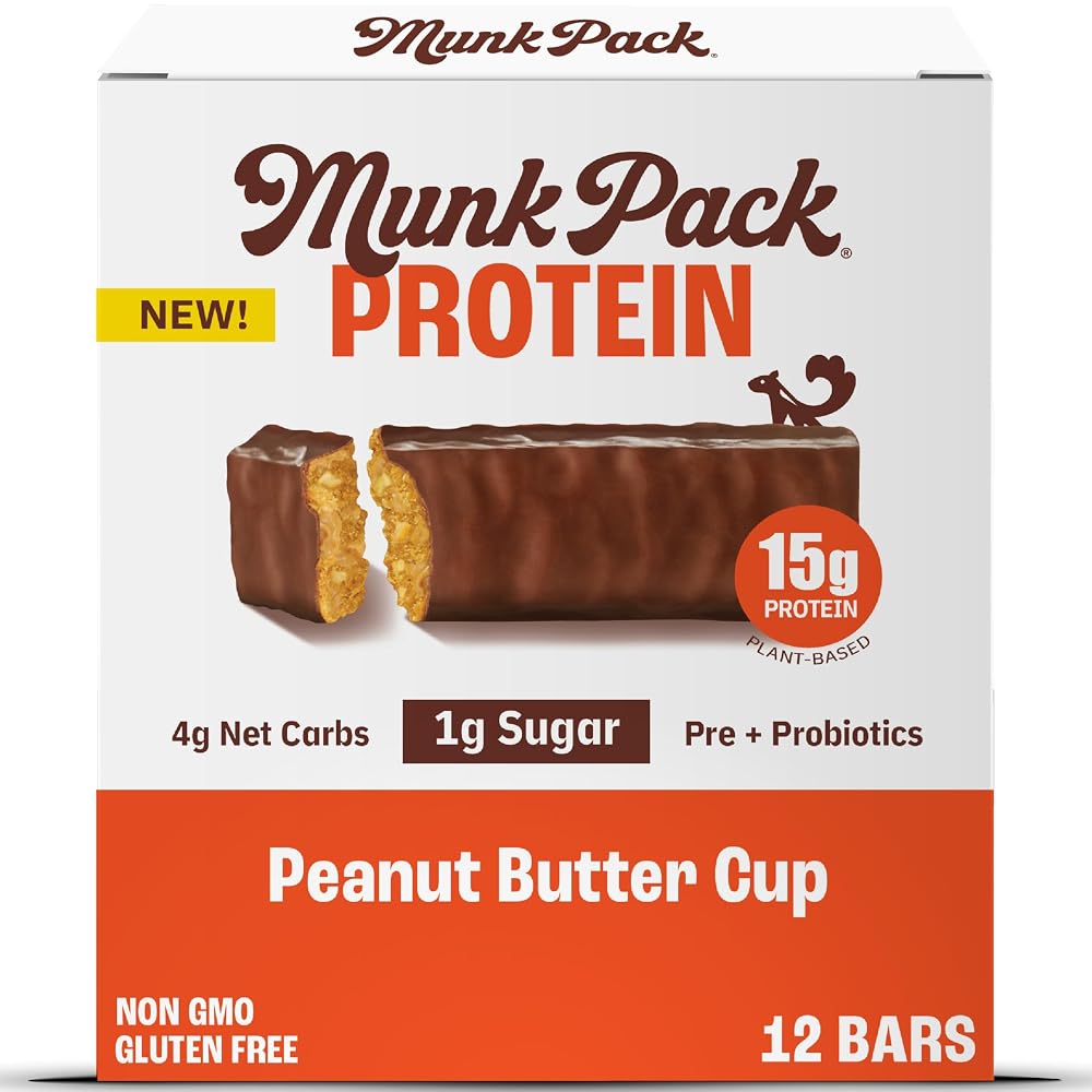 Munk Pack Keto Protein Bars Peanut Butter Cup - 12 Count