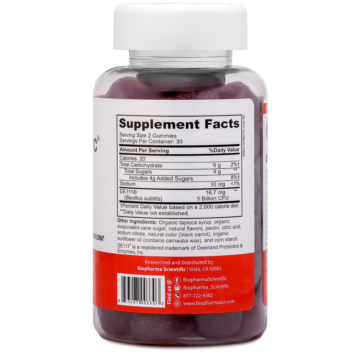 Biopharma Scientific NanoProbiotic Digestive Gummies Strawberry - 60 Count - image 2