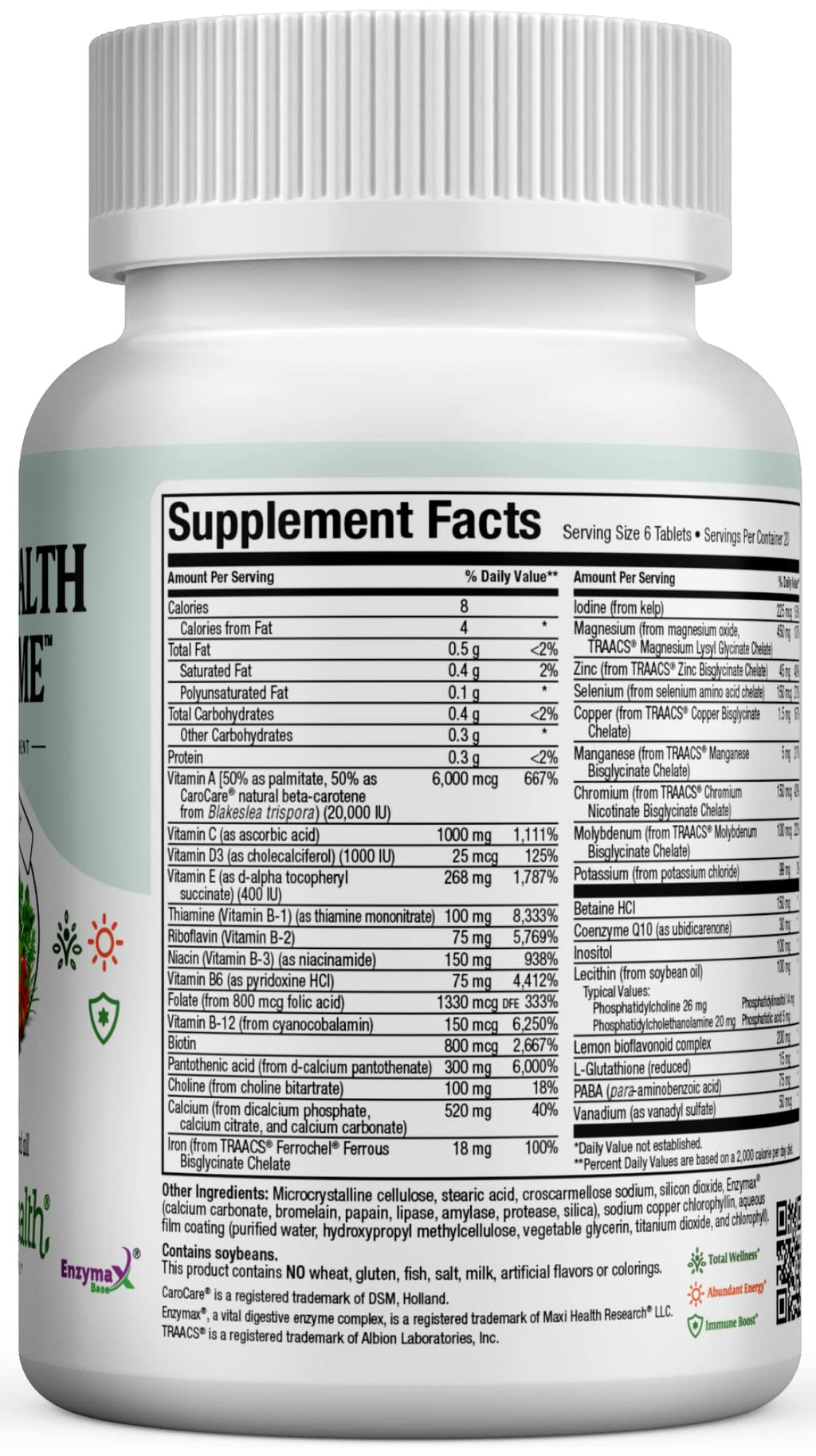 Maxi Health Supreme - High Potency Multivitamin & Mineral Supplement