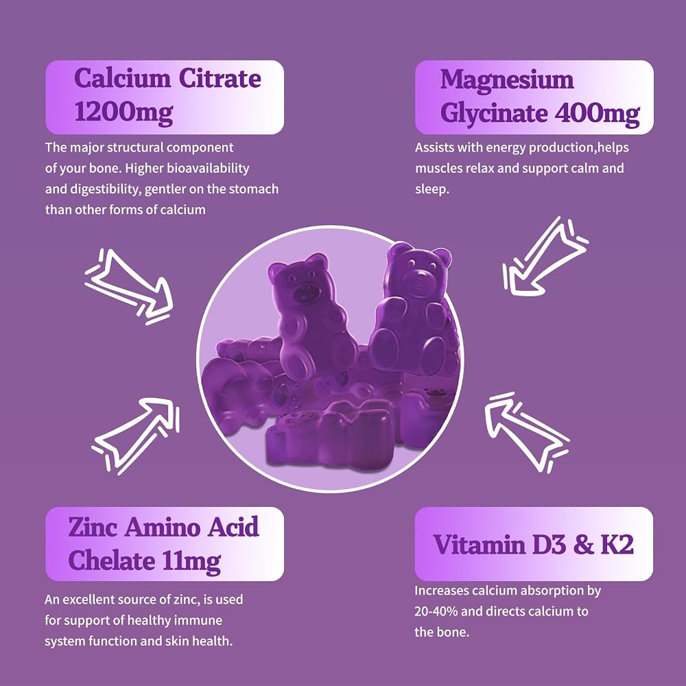 OALSE Calcium Magnesium Zinc Gummies