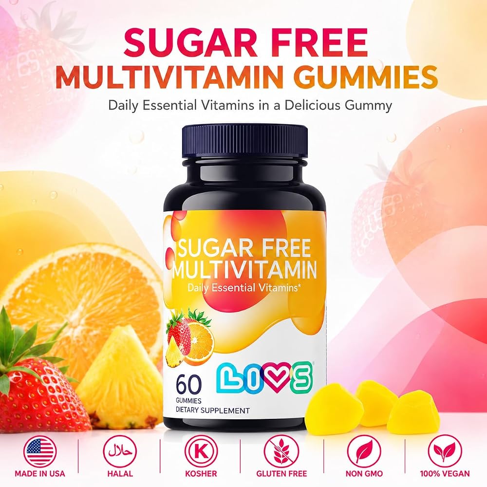 LIVS Sugar Free Multivitamin Gummies for Adults & Kids - 60 Gummies - image 3
