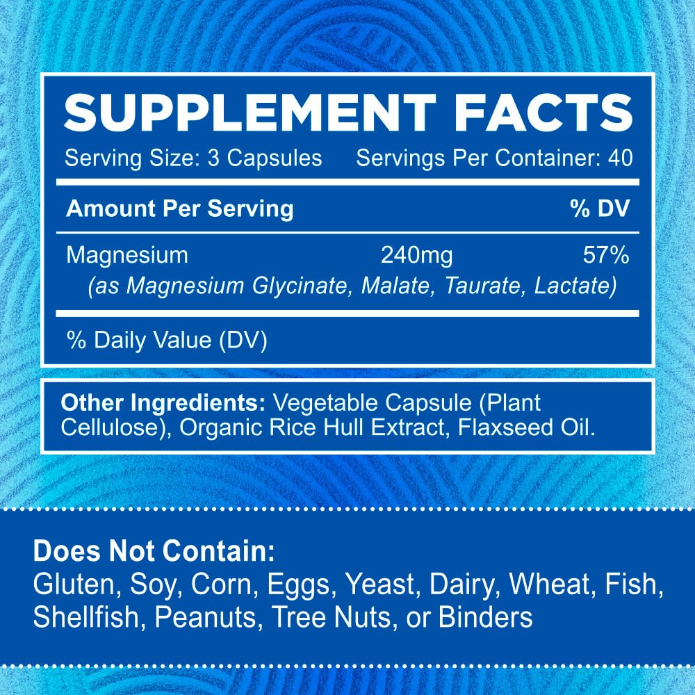 Zentastic Magnesium Complex 4-in-1 Supplement Chelated - 120 Capsules - image 5