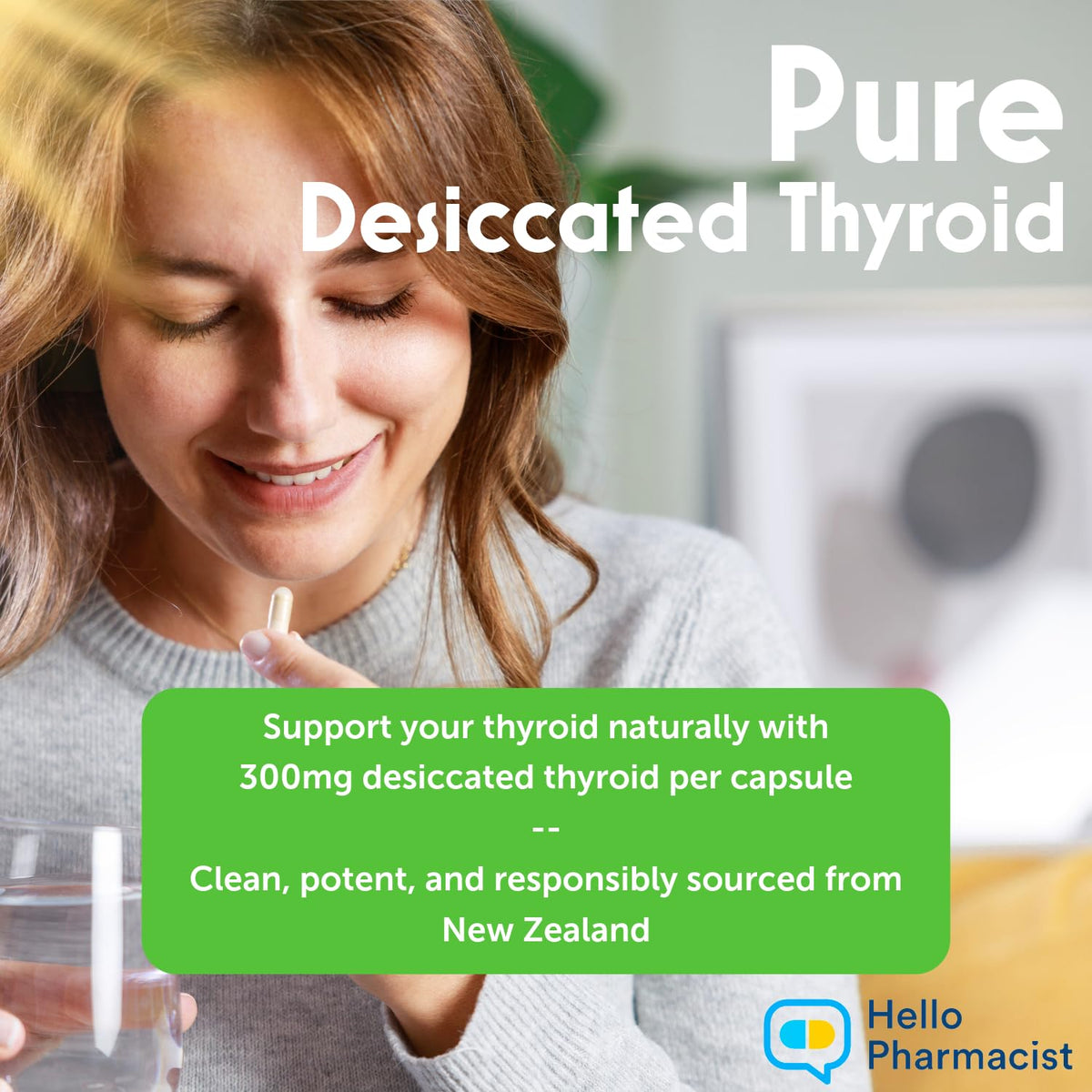 HelloPharmacist Raw Desiccated Bovine Thyroid 300mg - 60 Capsules - image 5