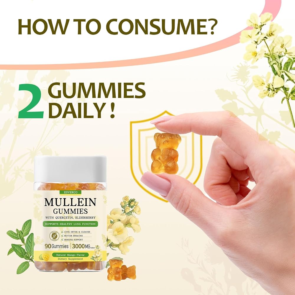 Esverco Mullein Gummies Lung Support - 90 Count - image 4