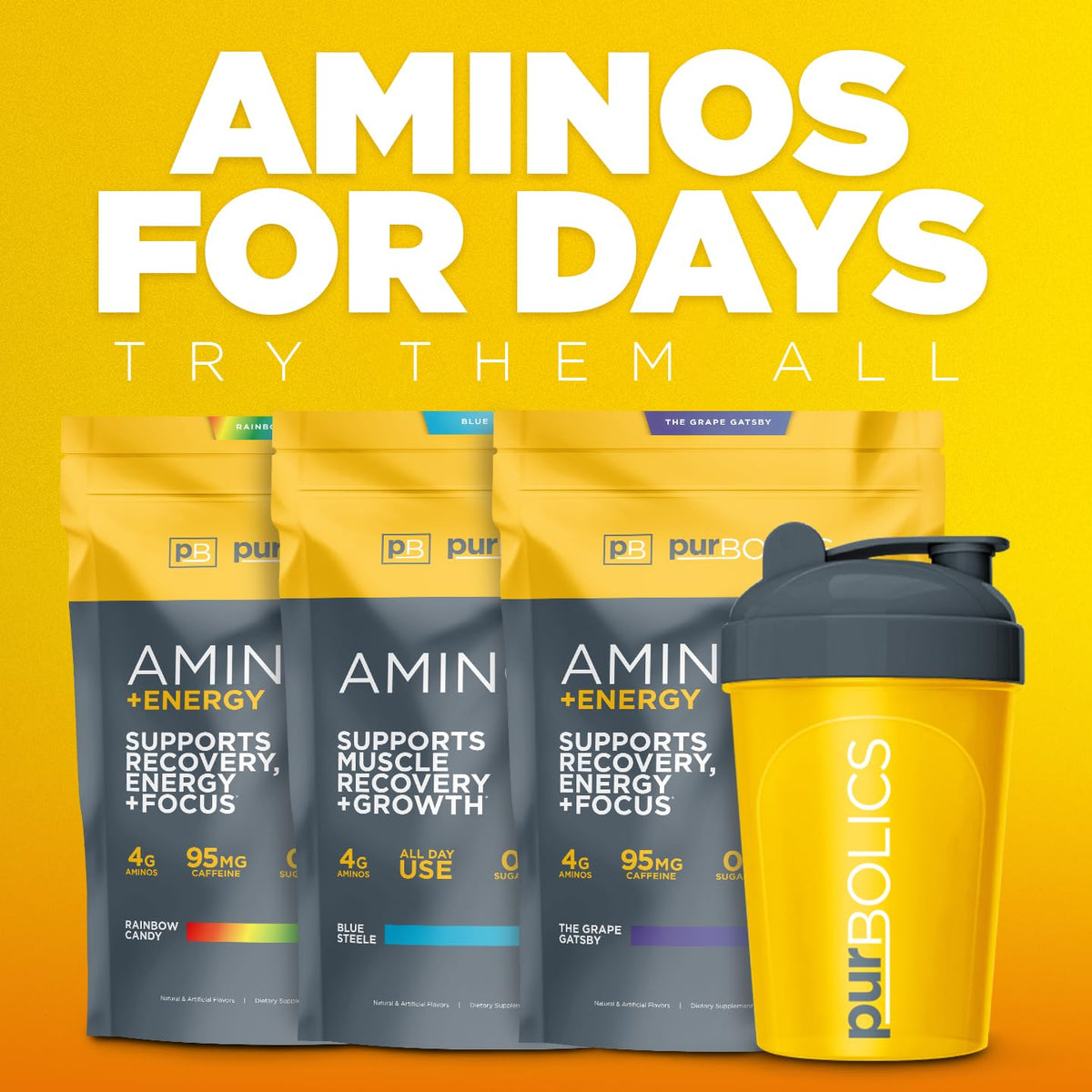 Purbolics Aminos Powder Rainbow Candy - 60 Servings - image 6