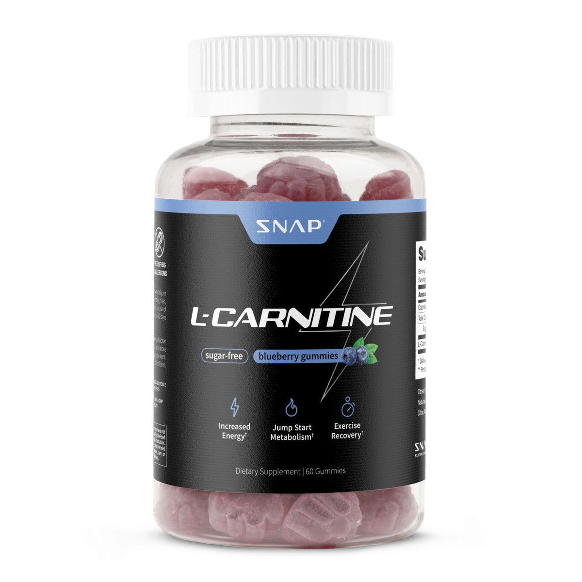Snap Supplements L-Carnitine Tartrate 500mg - 60 Gummies